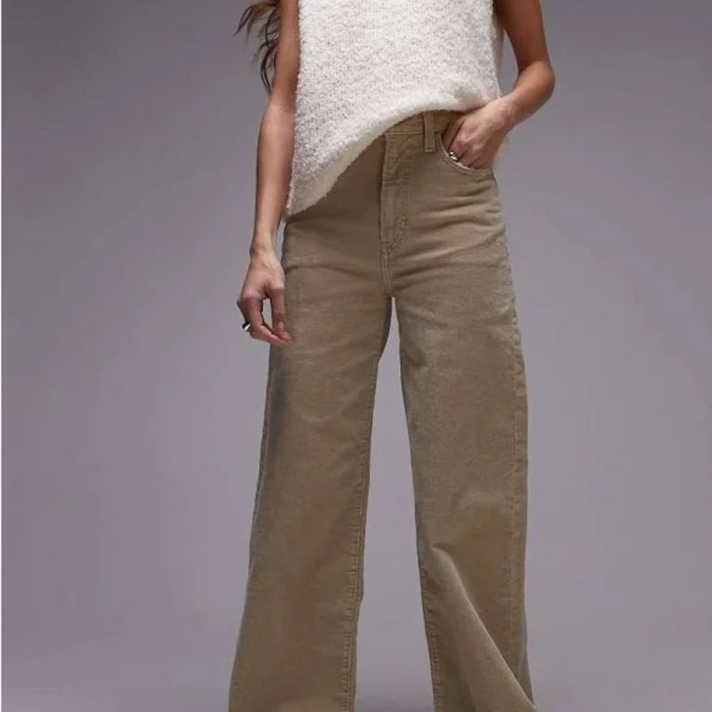 Stylish Tan Wide-Leg Pants size 26